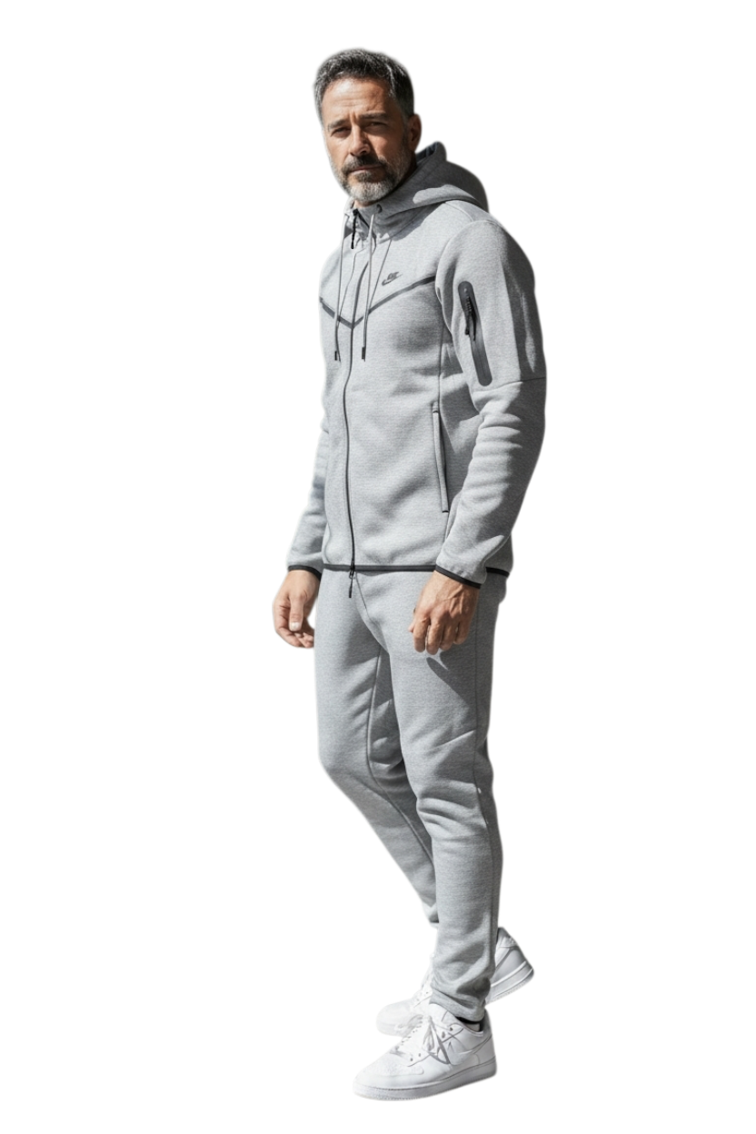 Nike Tech Adult Grey with Black Nike Logo Tracksuit Set